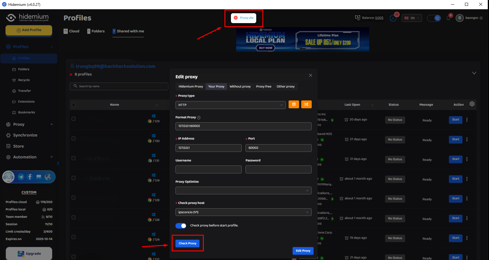 How to Check Proxy in Hidemium